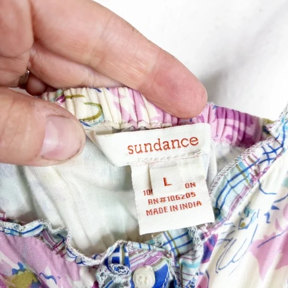 Sundance Tiered Button Front Floral Patchwork Maxi Dress Size L EUC - Picture 6 of 13